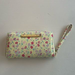 Yellow floral, Betsy Johnson clutch purse